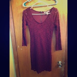 Maroon lace dress